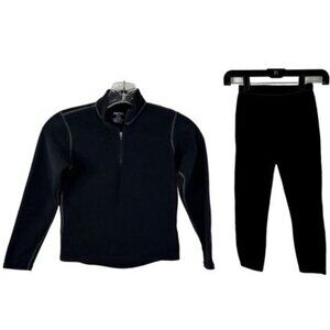 Pepper Kids Fleece Base Layer Set Pants 1/4 Zip Shirt Ski Warm Youth Small GUC